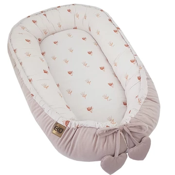 EKO Babafészek pamut velvet - Beige Meadow