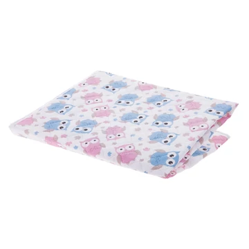 Akuku PEVA pelenkázó lap 55×70 cm – Kék-rózsaszín baglyos