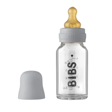 BIBS üveg cumisüveg natúr kaucsuk cumifejjel - Delfinszürke 110 ml