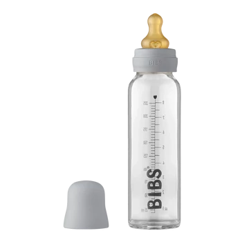 BIBS üveg cumisüveg natúr kaucsuk cumifejjel - Delfinszürke 225 ml