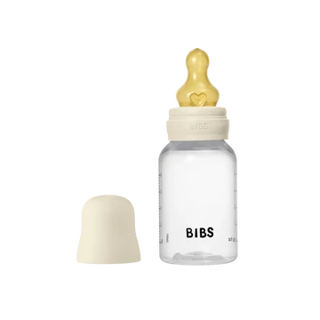 BIBS cumisüveg natúr kaucsuk cumifejjel - Krémfehér 150 ml