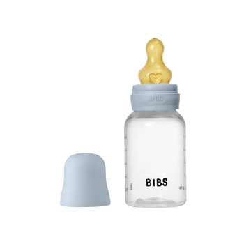 BIBS cumisüveg natúr kaucsuk cumifejjel - Pasztellkék 150 ml