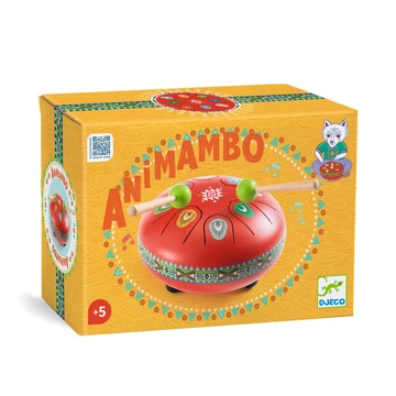 Djeco Játékhangszer - Rezgőnyelves acél dob, 8 hangú, piros