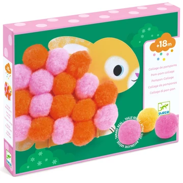 Djeco Pompom-kép készítés - Állatok és pomponok
