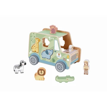 TOOKY Toy fa formabedobó autó állatos figurákkal - pasztell színekben