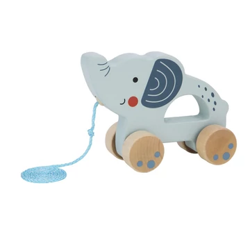 TOOKY TOY fa húzható elefánt – pasztell színű fa játék