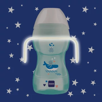 MAM Fun to Drink Night ivópohár - kék - 270 ml 8 hó+