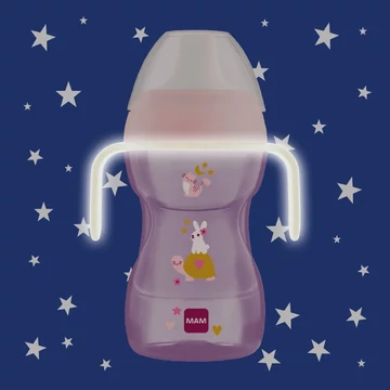 MAM Fun to Drink Night ivópohár - lila - 270 ml 8 hó+