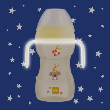 MAM Fun to Drink Night ivópohár - sárga - 270 ml 8 hó+