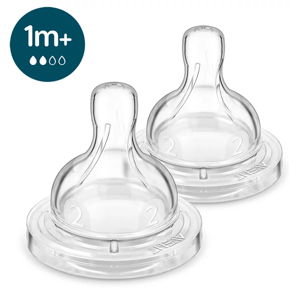 Philips AVENT Etetőcumi Anti-colic lassú átfolyású 1hó+ (2 db)
