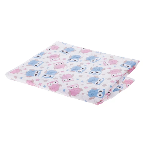 Akuku PEVA pelenkázó lap 55×70 cm – Kék-rózsaszín baglyos