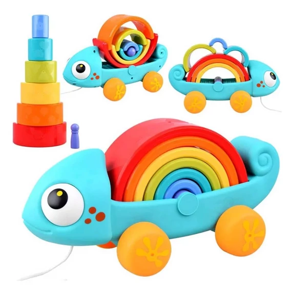 Apollo Hola fejlesztő játék - Montessori zsinórral húzható kaméleon