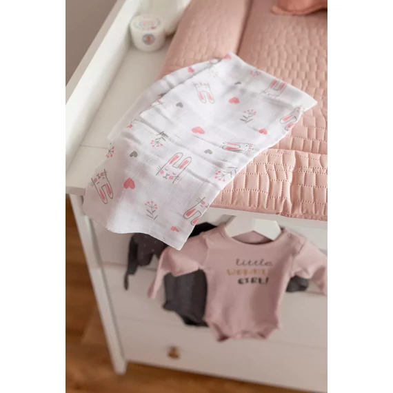 Bubaba 3 db-os muszlin pelenka Bunny - 80x80 cm