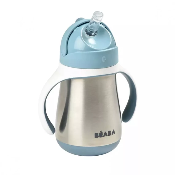 Béaba 250 ml-es szívószálas ivópohár - rozsdamentes acél (több színben)