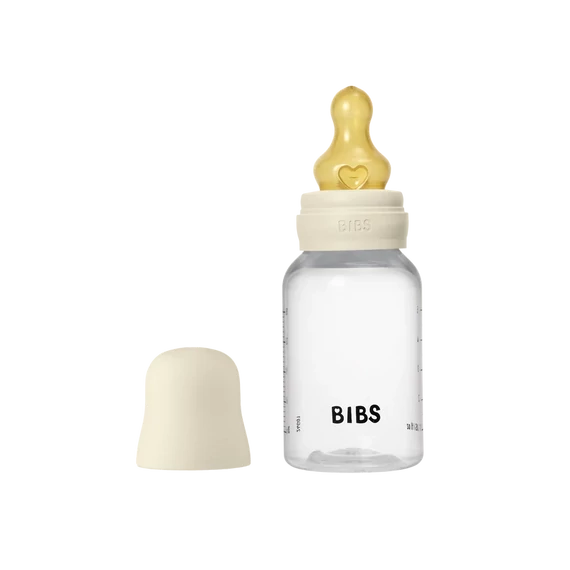 BIBS cumisüveg natúr kaucsuk cumifejjel - Krémfehér 150 ml