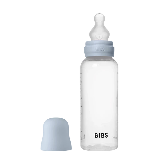 BIBS cumisüveg szilikon cumifejjel - Pasztellkék 270 ml