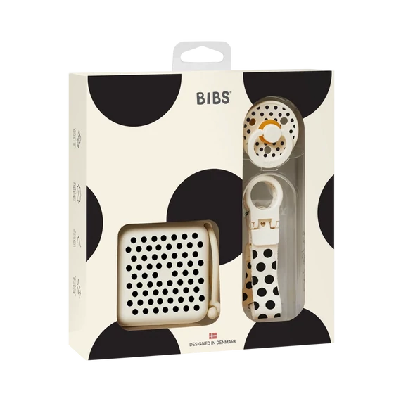 BIBS Studio Polka ajándékcsomag (Krémfehér/Fekete)