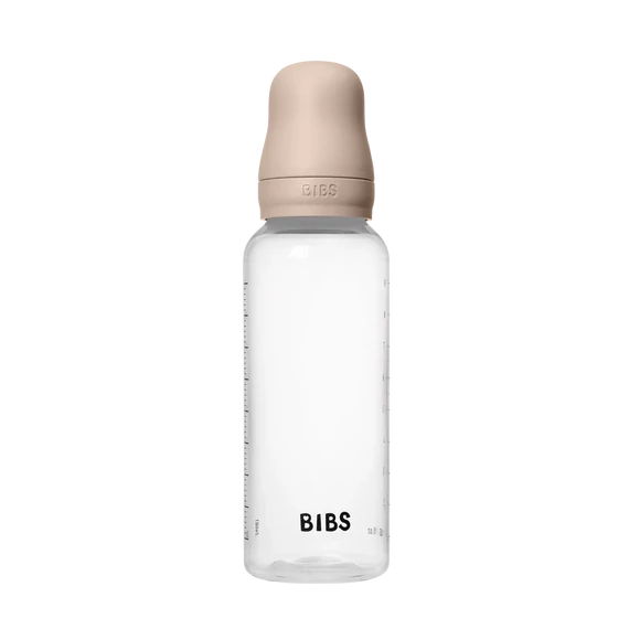 BIBS cumisüveg natúr kaucsuk cumifejjel - Púderrózsaszín 270 ml