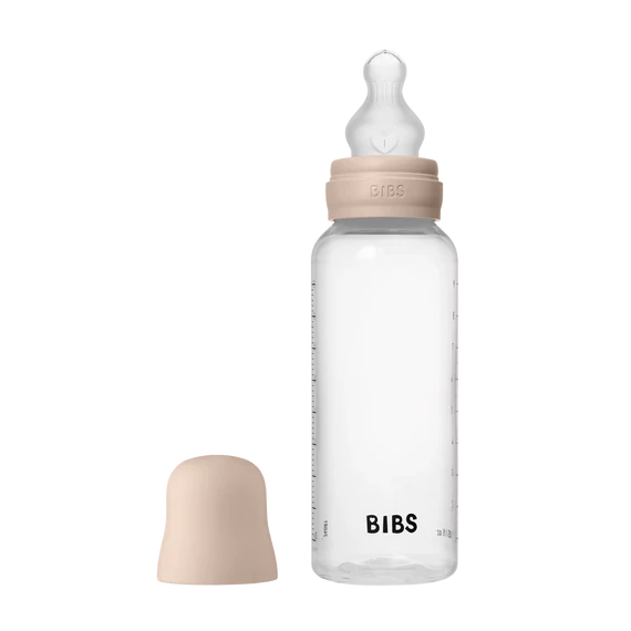 BIBS cumisüveg szilikon cumifejjel - Púderrózsaszín 270 ml
