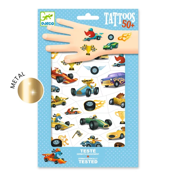Djeco Tetováló matricák - Versenyautók - Speedsters