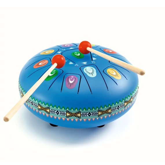 Djeco Játékhangszer - Rezgőnyelves, nagy acéldob, 11 hangú - Large tongue drum