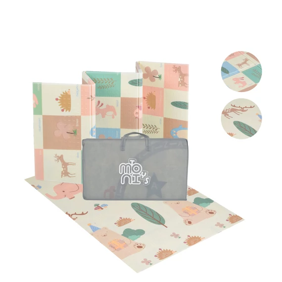 Összecsukható XPE játszószőnyeg 120x180 cm - elefántos/erdei