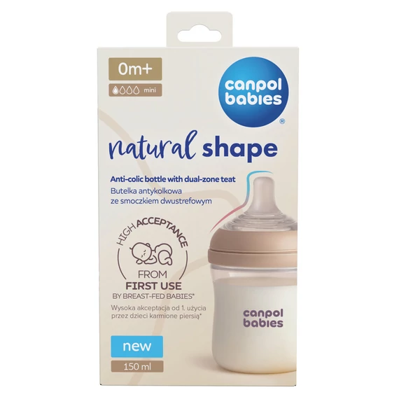 Canpol babies Natural Shape anti-kólikás cumisüveg 150 ml