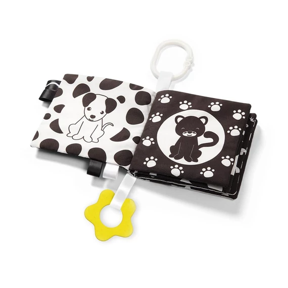 BabyOno BLACK AND WHITE puha kontrasztos textilkönyv