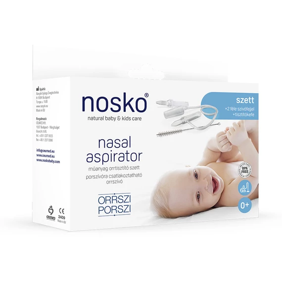 Nosko Orrszi Porszi orrszívó műanyag szett 2 féle szívófejjel - AJÁNDÉK orrspray-vel