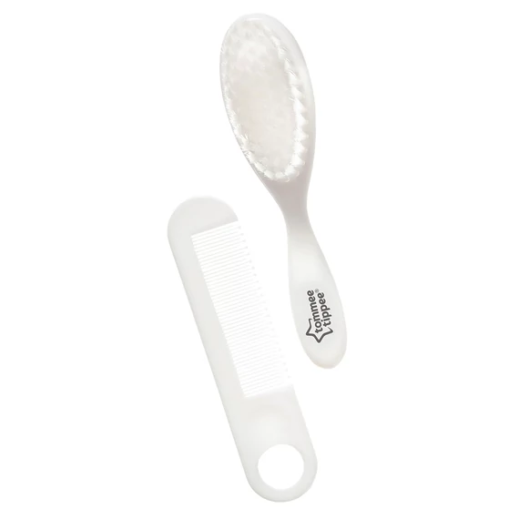 Tommee Tippee fésű és kefe puha sörtékkel - fehér