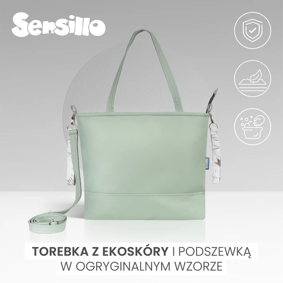 Sensillo eco-bőr (bőrhatású) pelenkázó táska - olíva