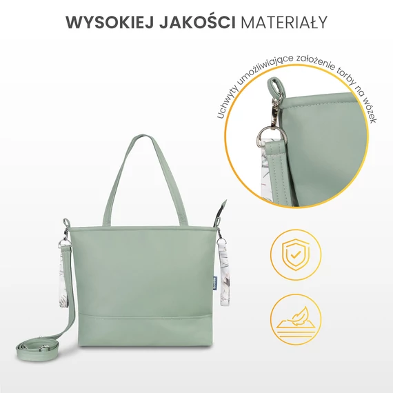 Sensillo eco-bőr (bőrhatású) pelenkázó táska - olíva