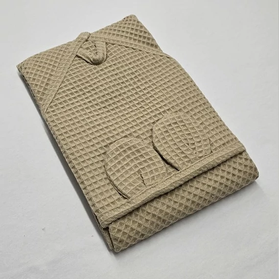 Waffle fürdőlepedő nyuszifülekkel 70x70 cm - mogyoró