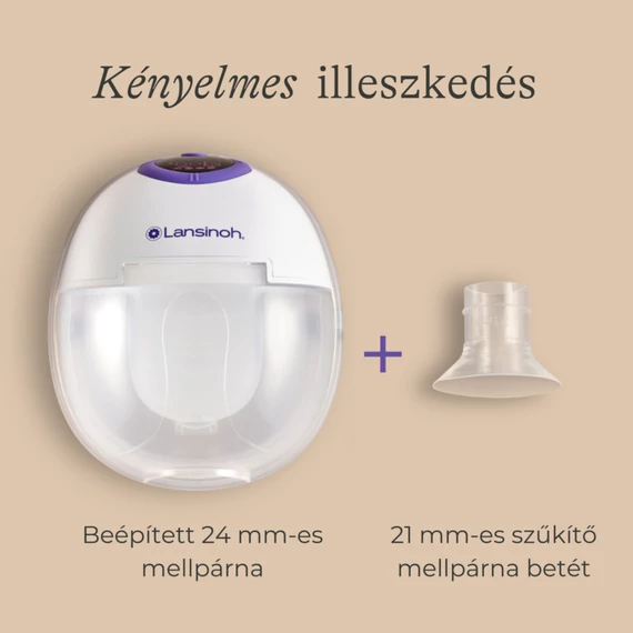 Lansinoh hordható mellszívó 4 fázisú – egyes + AJÁNDÉK Lansinoh Soothies® regeneráló mellpárna