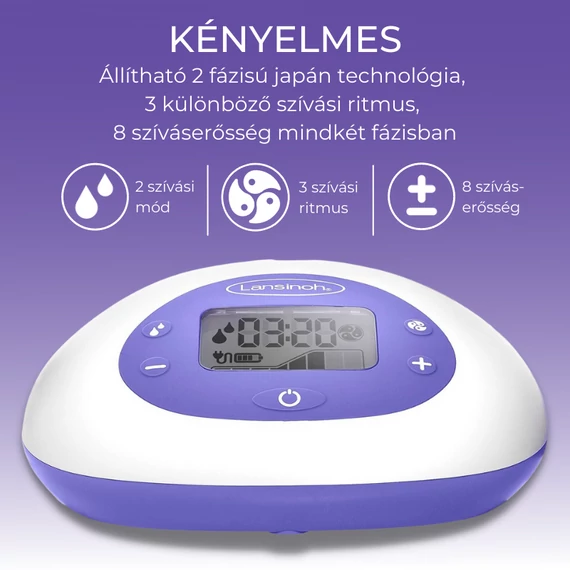 Lansinoh 2 az 1-ben elektromos DUPLA mellszívó + 2 db 160 ml cumisüveg szett