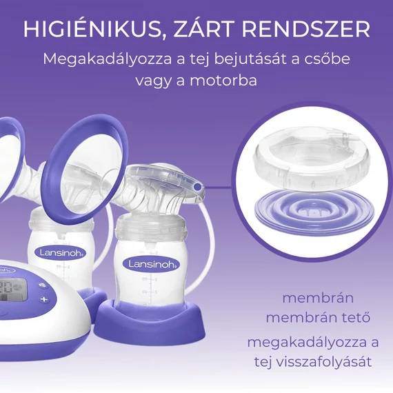 Lansinoh 2 az 1-ben elektromos DUPLA mellszívó + 2 db 160 ml cumisüveg szett