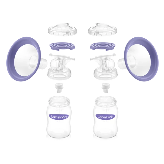 Lansinoh 2 az 1-ben elektromos DUPLA mellszívó + 2 db 160 ml cumisüveg szett