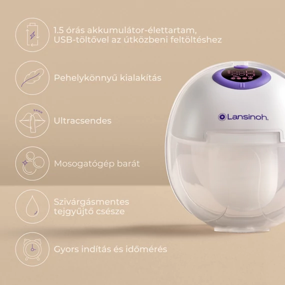 Lansinoh hordható mellszívó 4 fázisú – dupla