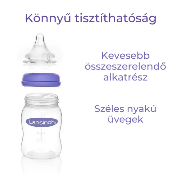 Lansinoh 2 fázisú kompakt elektromos mellszívó + 160ml cumisüveg szettben