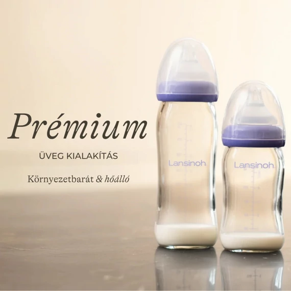 Lansinoh üveg cumisüveg közepes folyású etetőcumival - 240 ml
