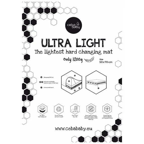 Ceba ULTRA LIGHT pelenkázó lap merev 2 oldalú 50x70cm - pilot bear